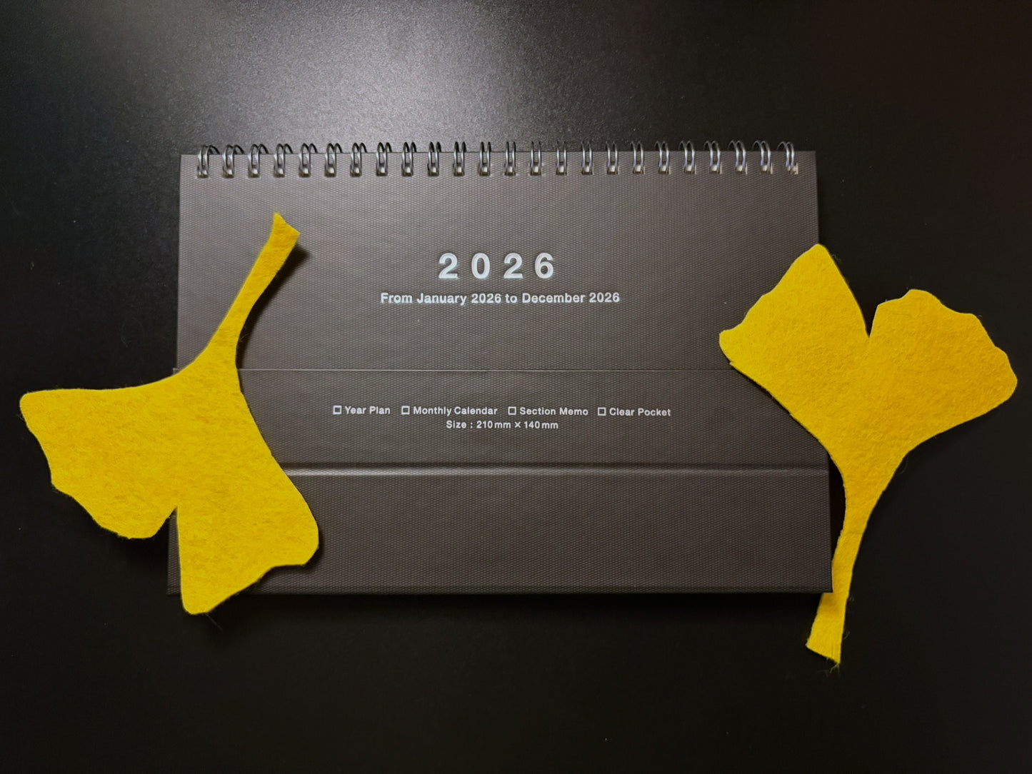 Small Desktop Calendar 2026 and Grid Notebook - A5 size