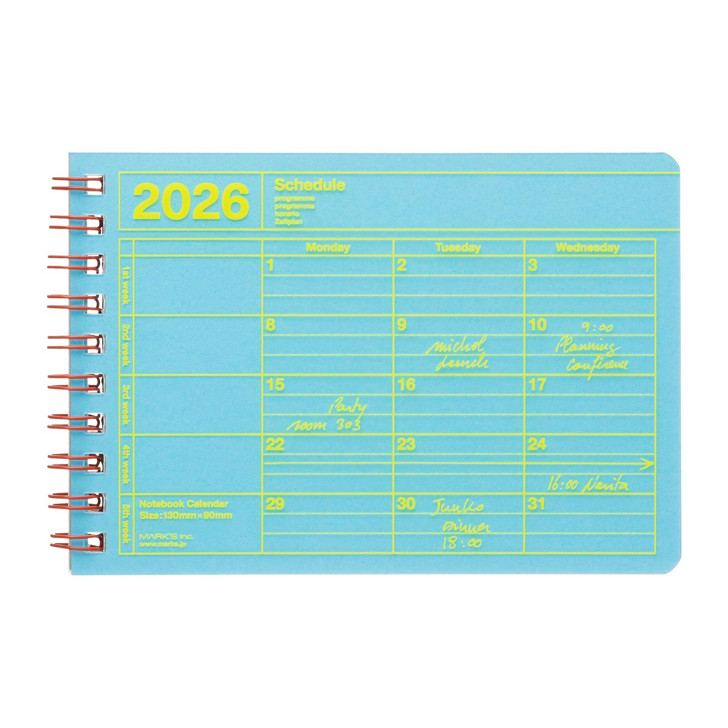 Mini Notebook Calendar 2026 - Monthly format