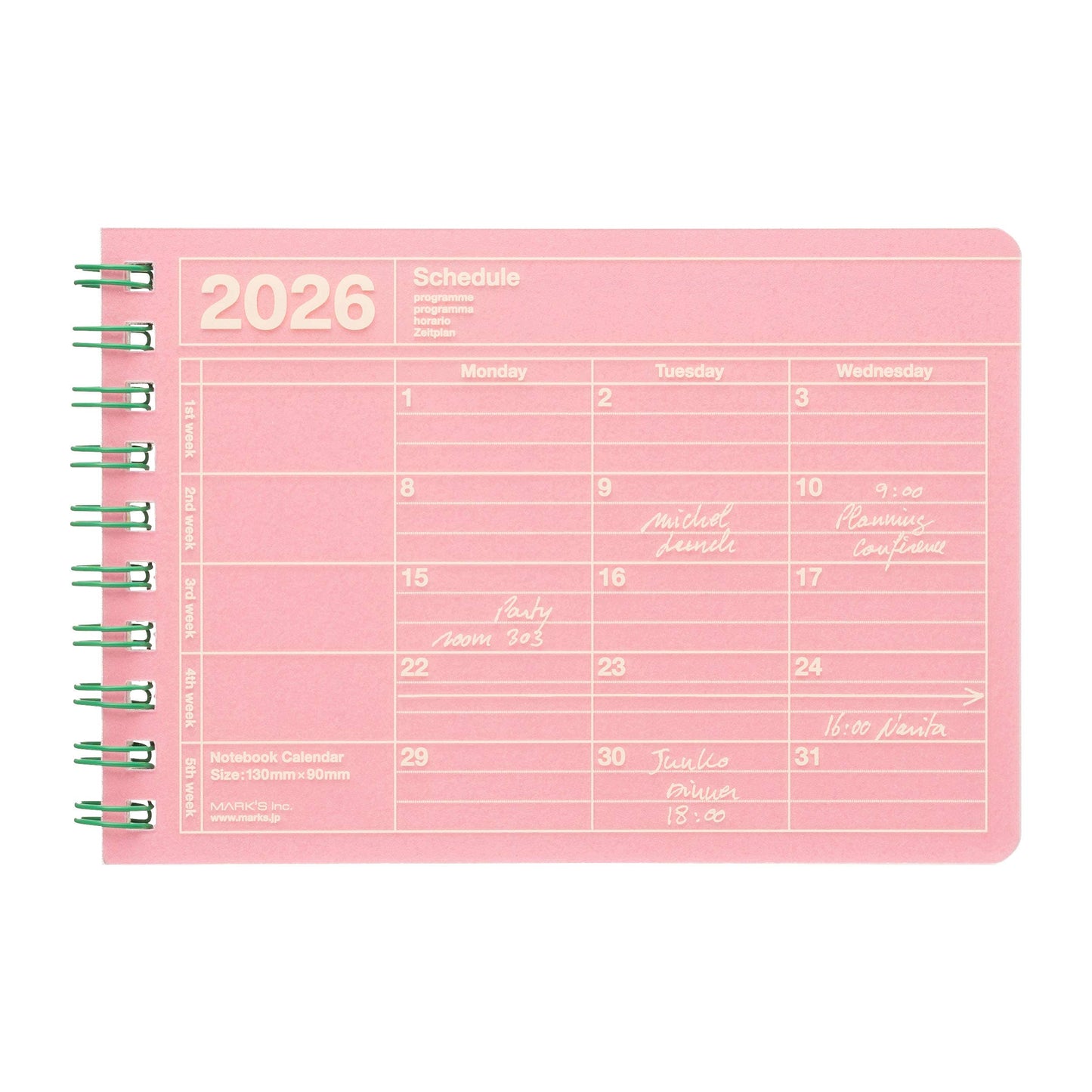 Mini Notebook Calendar 2026 - Monthly format