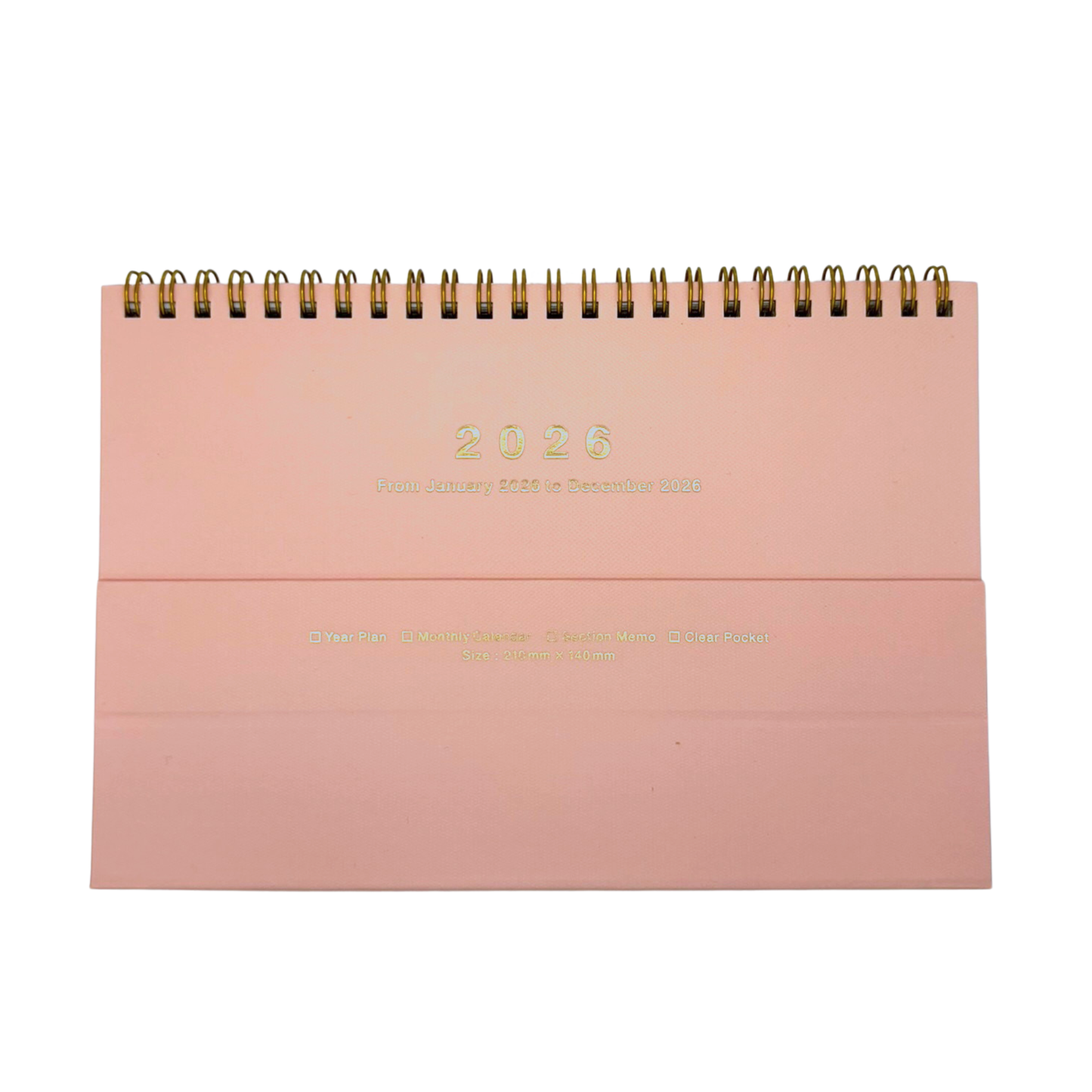 Small Desktop Calendar 2026 and Grid Notebook - A5 size