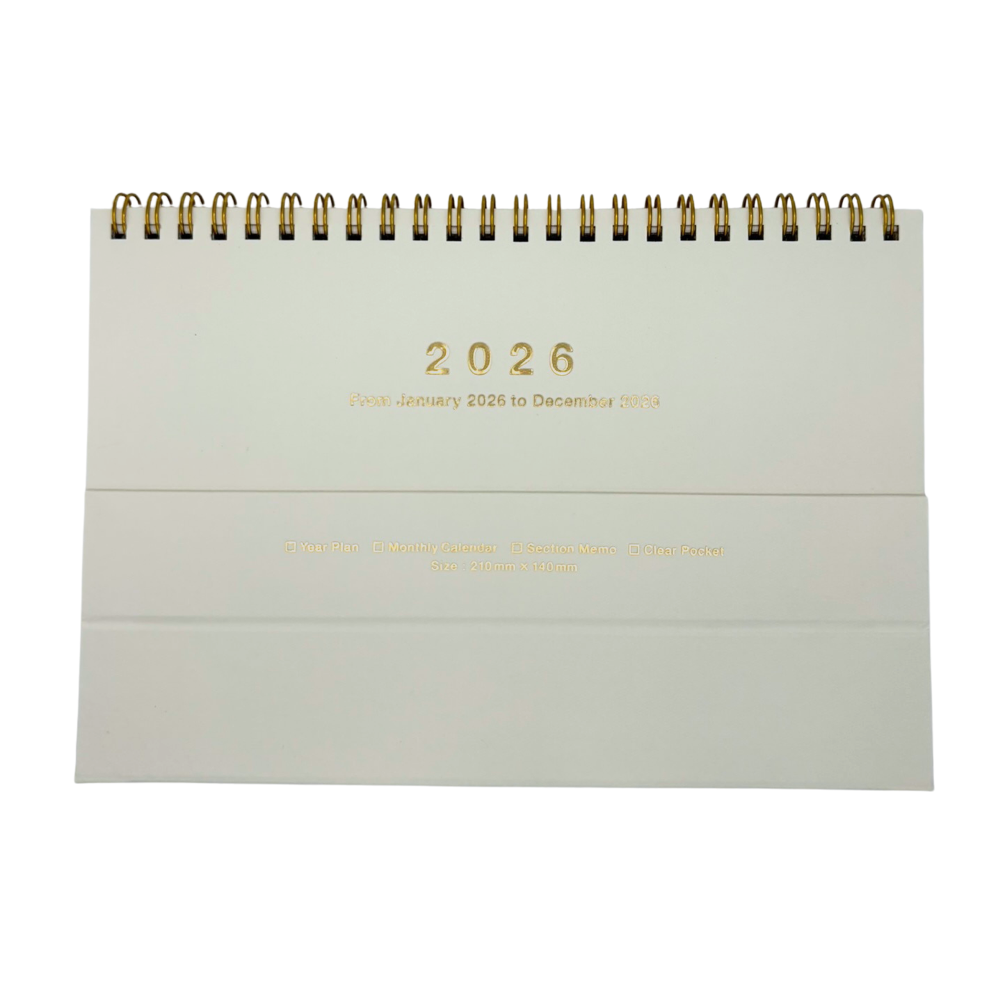 Small Desktop Calendar 2026 and Grid Notebook - A5 size