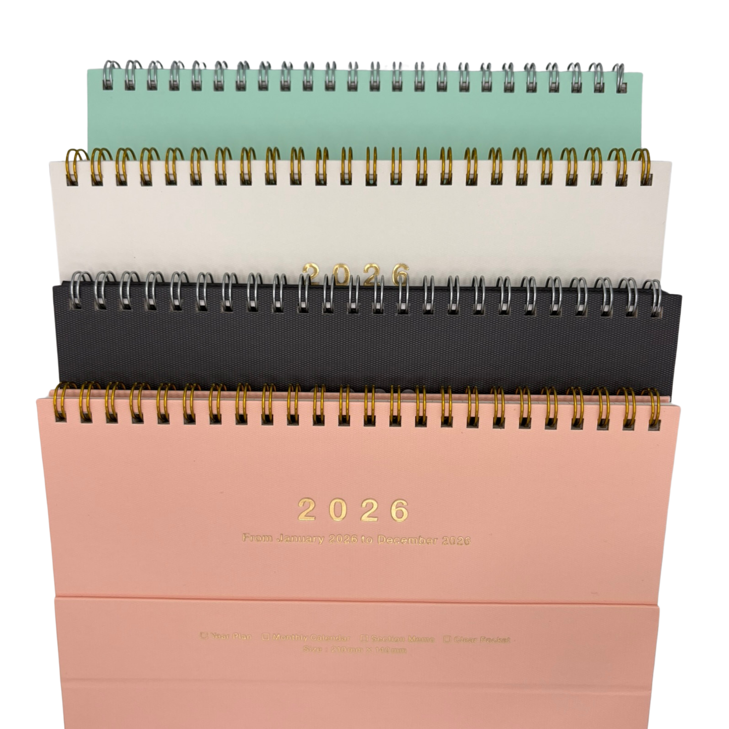 Small Desktop Calendar 2026 and Grid Notebook - A5 size