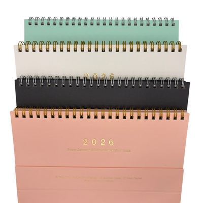 Small Desktop Calendar 2026 and Grid Notebook - A5 size