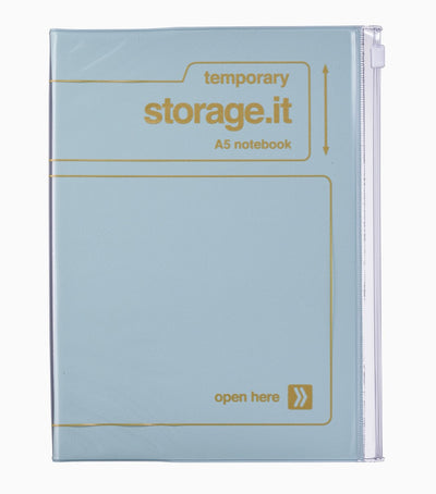 A5 Zipper Pocket Notebook - Grid Paper
