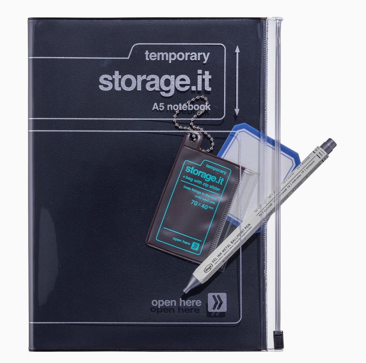 A5 Zipper Pocket Notebook - Grid Paper